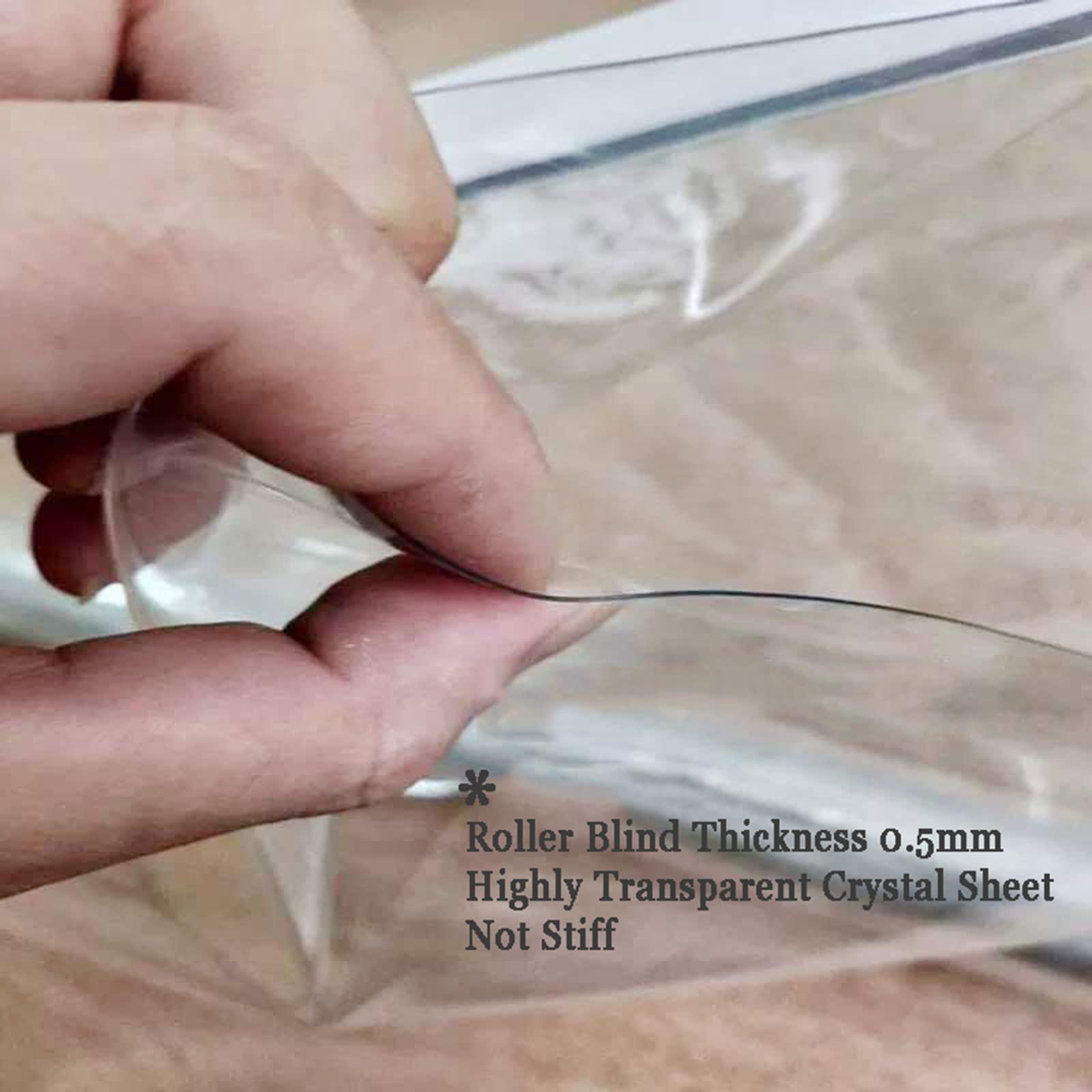 ZXCVBAS Waterproof Plastic Roll Up Blinds,Plastic Waterproof Clear Roll Up Blinds, Exterior Clear Waterproof Roll Up Blinds,for Outdoor Pergola Patio, HD Transparent Screens,75x120cm/29.5x47.2in