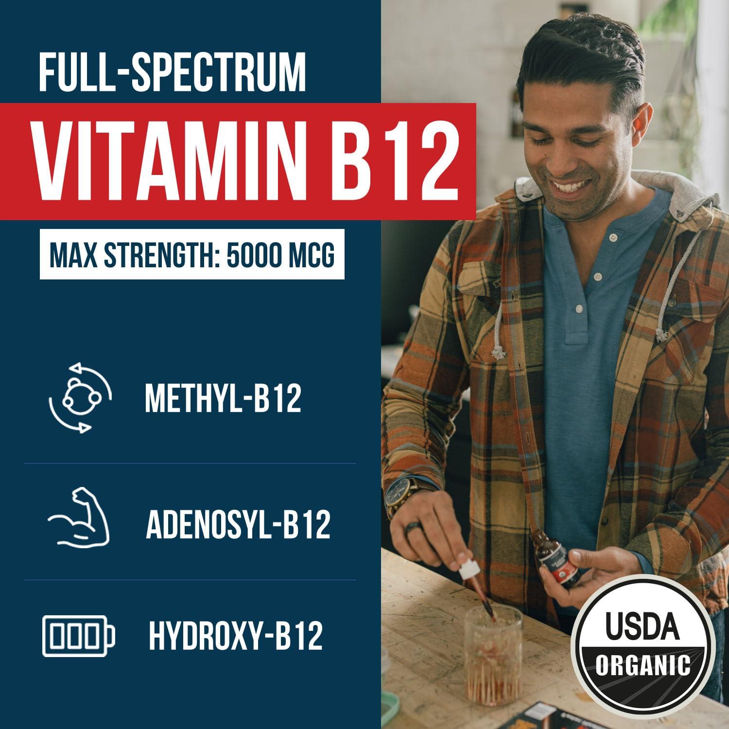 Triquetra Health Organic Vitamin B12 - 5000 mcg, 3 BioActive B12 Forms: Methyl B12, Adenosyl B12 & Hydroxy B12 - Plus L-Methylfolate Cofactor | Sublingual Form, Cherry Flavor, Vegan, Non-GMO (120 Servings - 2 Pack)