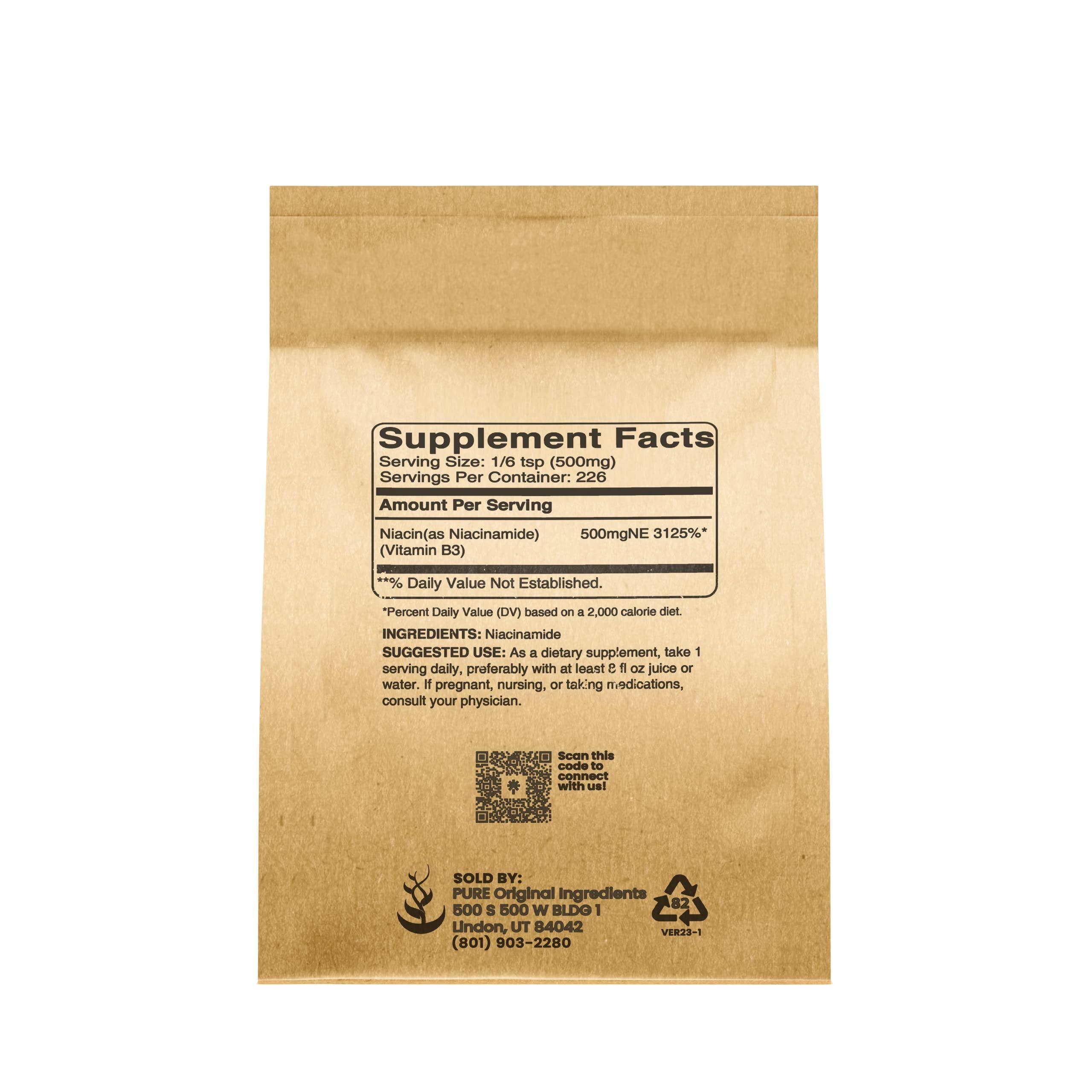 PURE ORIGINAL INGREDIENTS Pure Original Ingredients Niacinamide 4oz Flush-Free, Gluten-Free