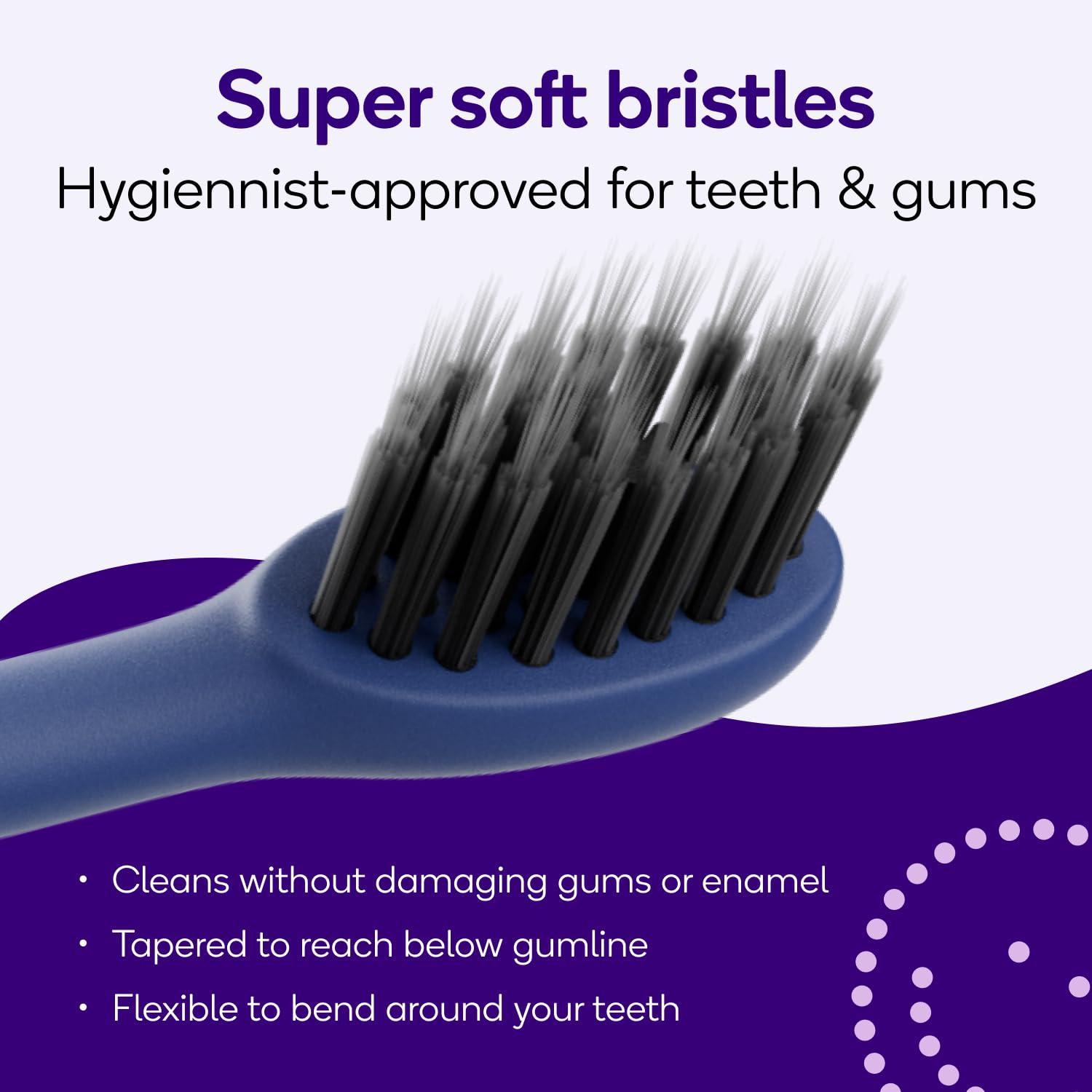 Burst BURST Pro Sonic Electric Toothbrush Genuine Replacement Heads (Cobalt Blue/3 Pack) | Soft Bristles for Deep Clean, Stain & Plaque Removal
