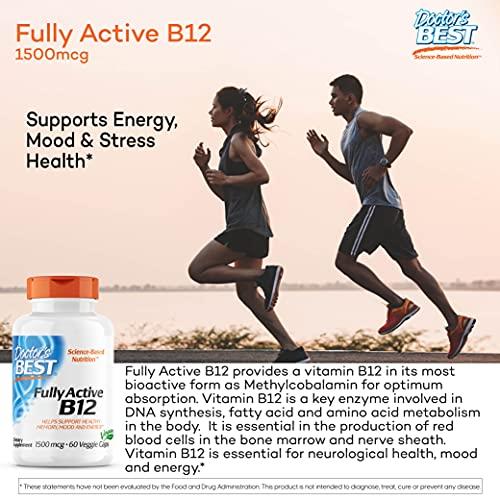 Doctor's Best Doctor's Best Fully Active B12 1500 mcg, Non-GMO, Vegan, Gluten Free, Supports Healthy Memory, Mood and Circulation, 60 Count