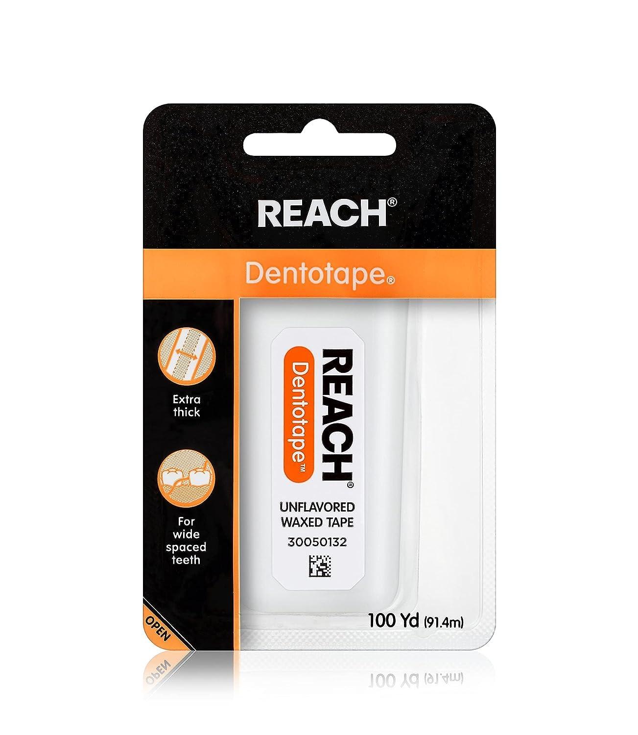 Reach Reach Dentotape Waxed Dental Floss with Extra Wide Cleaning Surface for Large Spaces between Teeth, Unflavored, 100 Yards (Pack of 3)