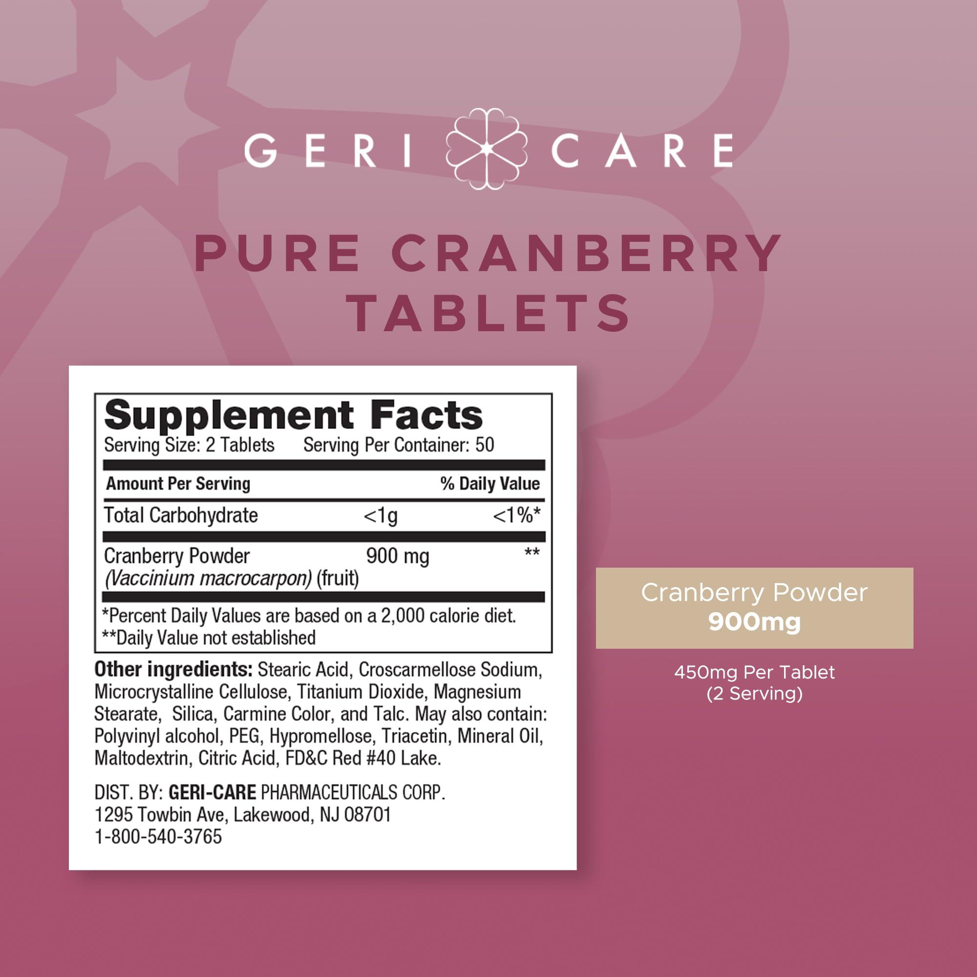Geri-Care GeriCare Cranberry Supplement, 100 Tablets 450 mg (3)