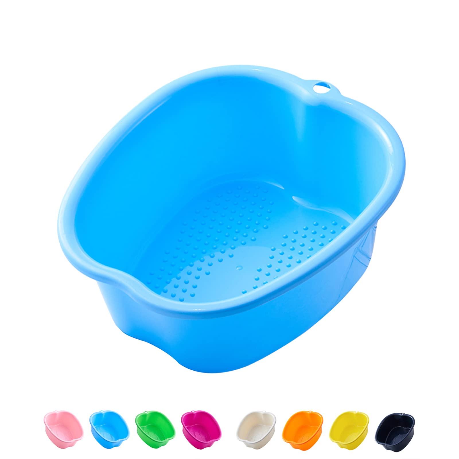 AXLOFO AXLOFO Foot Soaking Bath Basin, Large Plastic Foot Soaking Tub, Foot Massage Foot Bath Bucket, Great for Getting The Dead/Old Skin Off Your Feet (bluebasin)