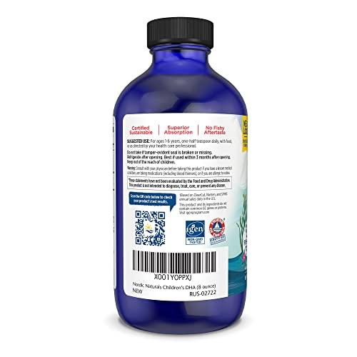 Nordic Naturals Nordic Naturals Children’s DHA, Orange - 8 oz for Kids - 530 mg Omega-3 with EPA & DHA - Brain Development & Function - Non-GMO - 96 Servings