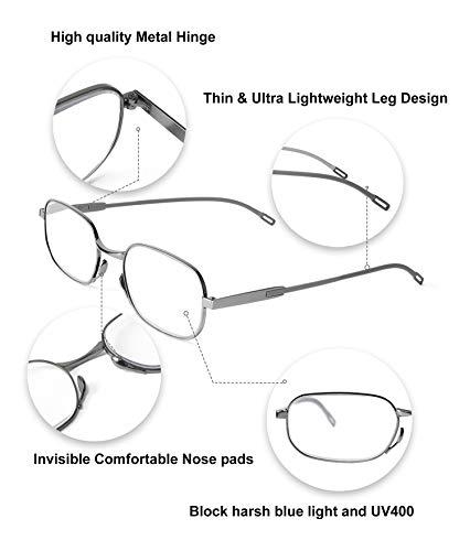FEISEDY FEISEDY Reading Glasses Blue Light Blocking Thin Compact Case B2659 Grey 2.00x