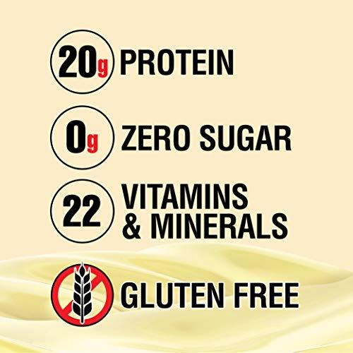 Labrada Lean Body Ready-to-Drink Vanilla Protein Shake, 20g Protein, Whey Blend, 0 Sugar, Gluten Free, 22 Vitamins & Minerals, (Recyclable Carton & Lid - Pack of 4)