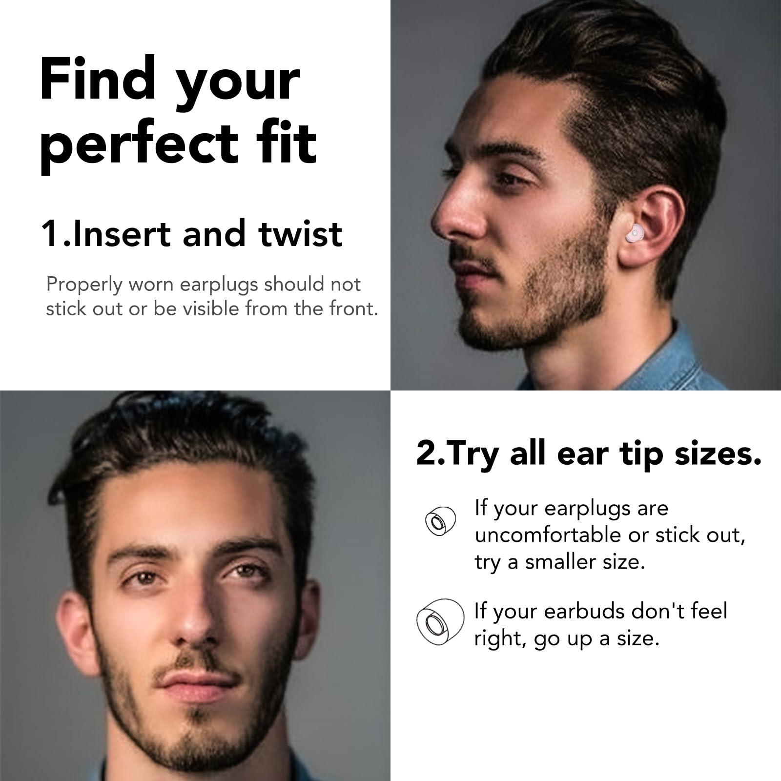 IKT Ear Plugs for Sleeping Noise Cancelling -45dB, Quiet Earplugs for Hearing Protection with Soft and Reusable Silicone, Ear Plugs for Sleep, Concerts, Flights, Studying (Pink)