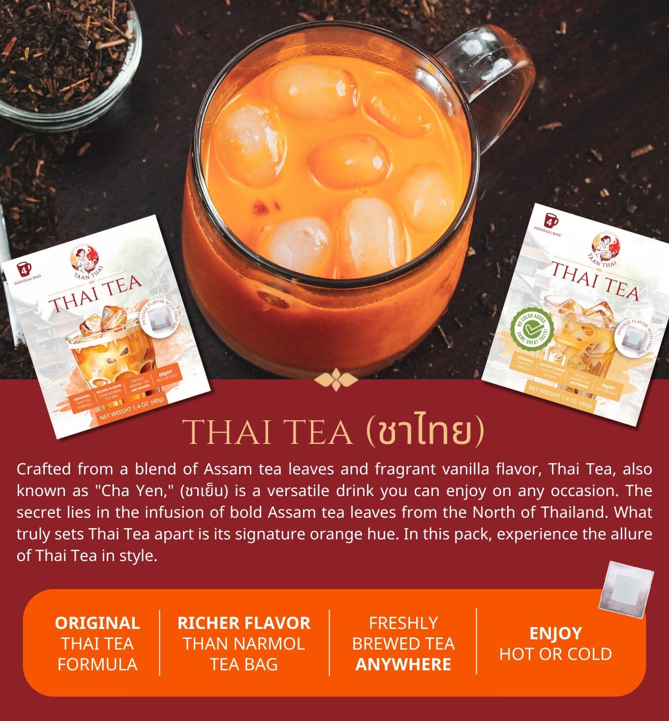TAAN THAI TAAN THAI Thai Tea Drip Bags - 4 Drip Bags (Brewing 4-8 Cups) (Traditional)