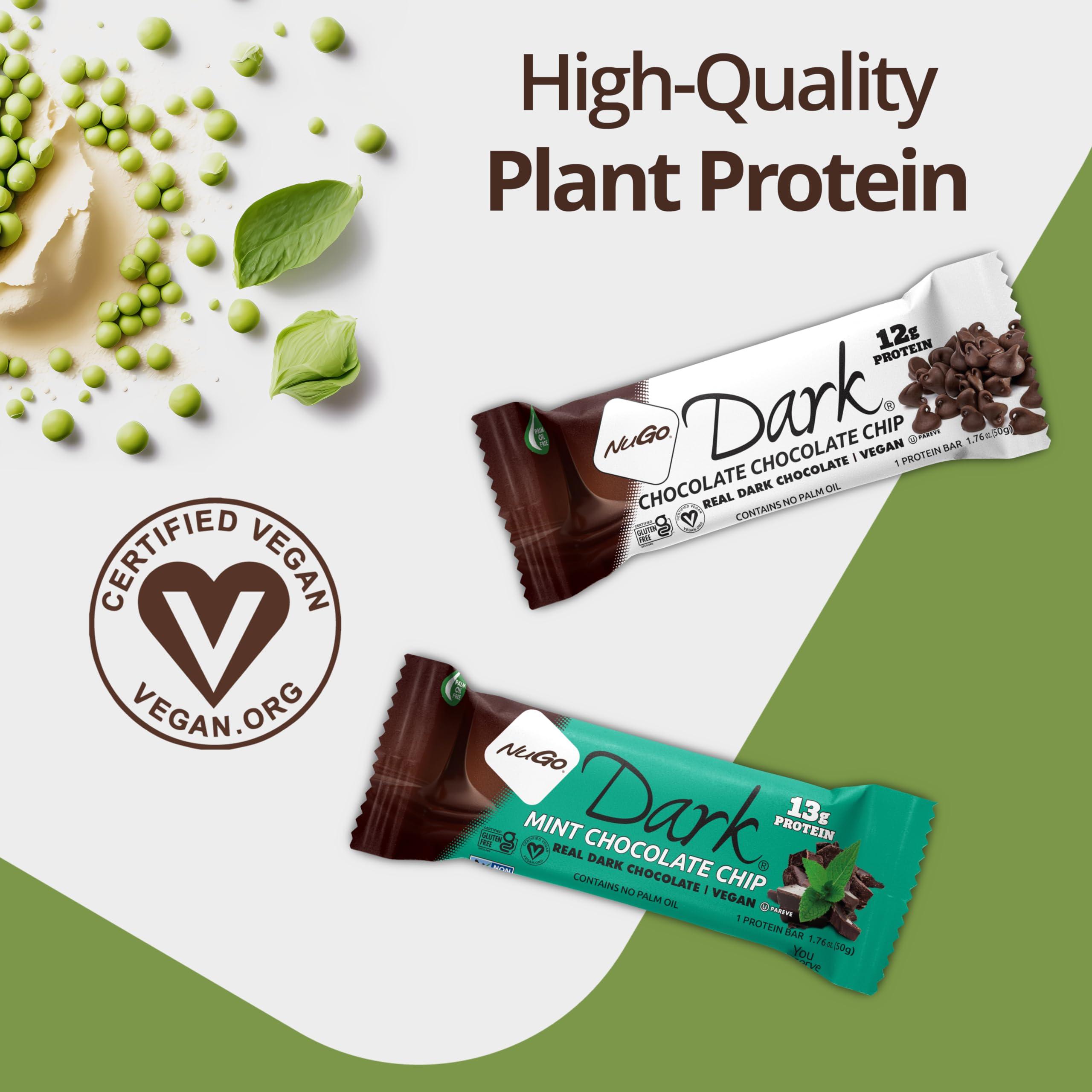 NuGo NuGo Dark Chocolate Pretzel and Sea Salt, 12g Protein Bar, Vegan, Gluten Free, Non-GMO, Kosher Pareve, 24 Count