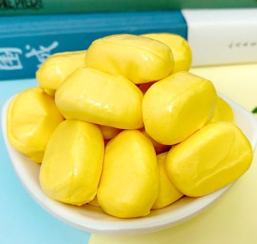 RETBST Durian candy (100g/bag) soft candy, fruit durian candy,Wedding candies,snack food,Gummy Candy, dessert,Sweets,Chinese snack gift, dim sum,Instant food (2bags)