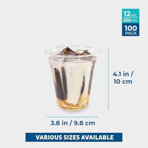 Freshware Freshware 12 oz Clear Disposable Plastic Cups, 100 Pack Clear Plastic Cups Tumblers, Heavy-duty Party Glasses, Disposable Cups for Thanksgiving, Halloween, Christmas Party