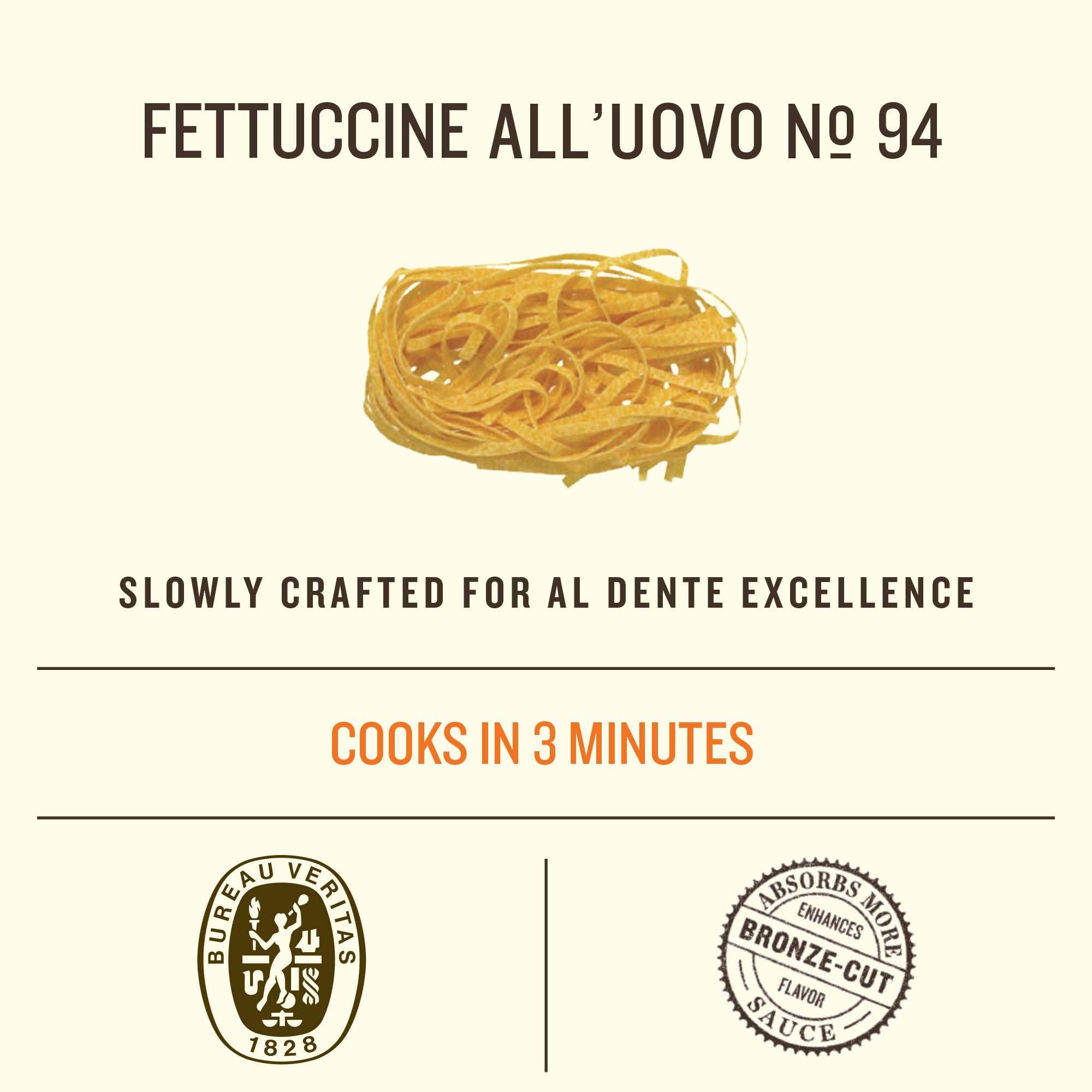 Rummo Rummo Fettuccine Pasta N.94 - Fettuccine Pasta Noodles, Dry Pasta, Curly Noodles, Egg Noodles, Italian Pasta - 8.82 Ounce (Pack of 1)