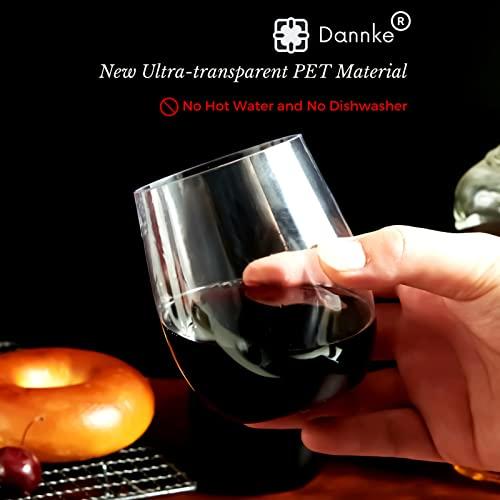 Dannke Dannke 48 Stemless Wine Glass Plastic,12oz Clear Plastic Wine Glasses For Parties Disposable Party Cups, Disposable Wine Glasses, Plastic Wine Cups,Wine Glasses Plastic Disposable Plastic Wine Tumbler