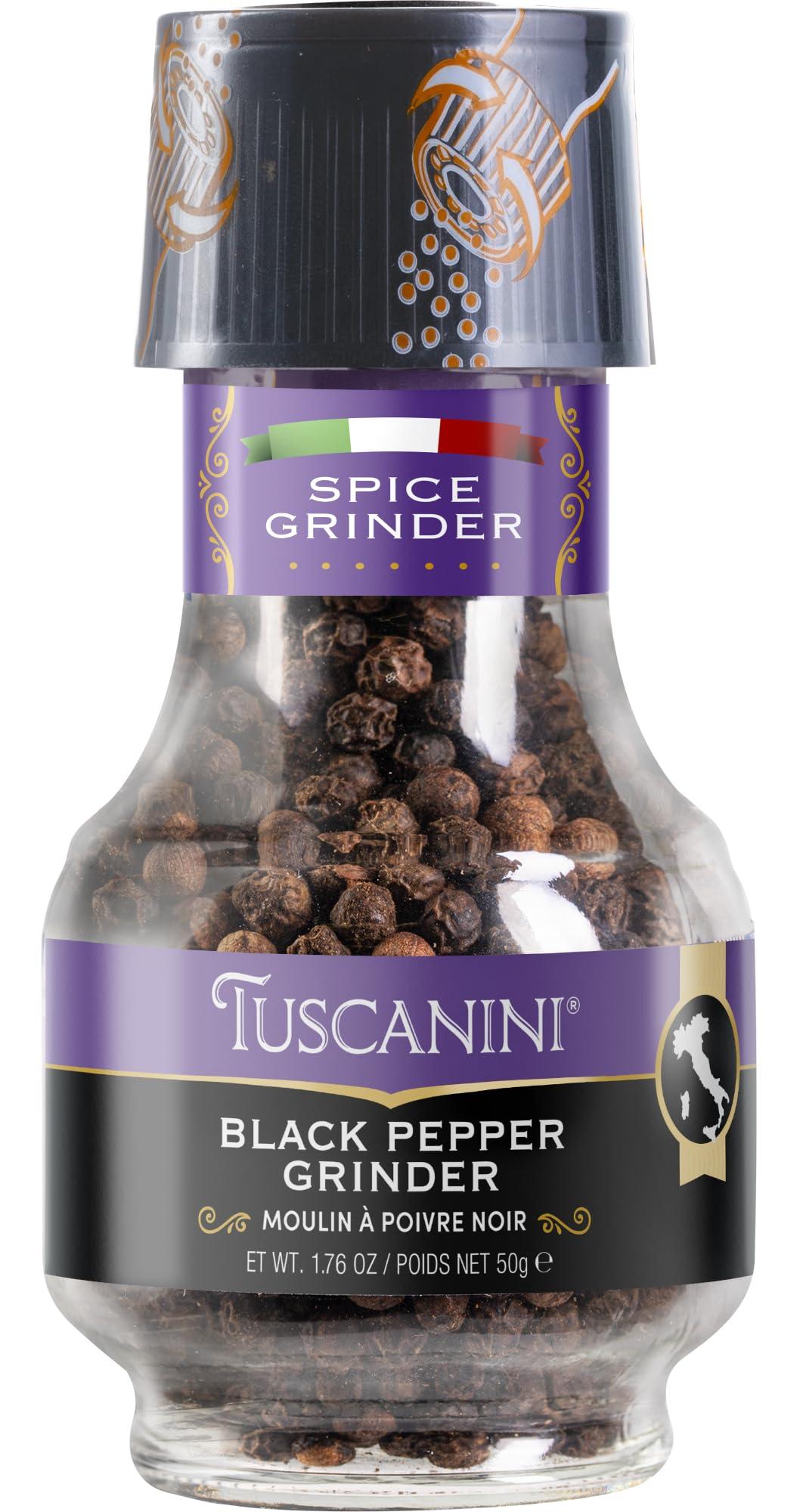 Tuscanini Tuscanini Premium Black Pepper Spice Grinder, 1.76oz | Freshly Ground Pepper | Product of Italy
