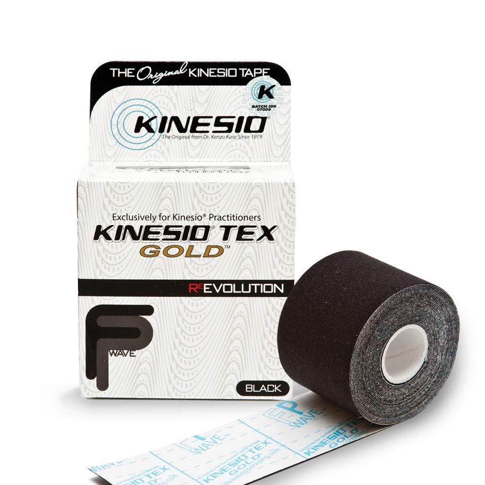 Kinesio Kinesio Taping - Elastic Therapeutic Athletic Tape Tex Gold FP - Black – 2 in. x 16.4 ft
