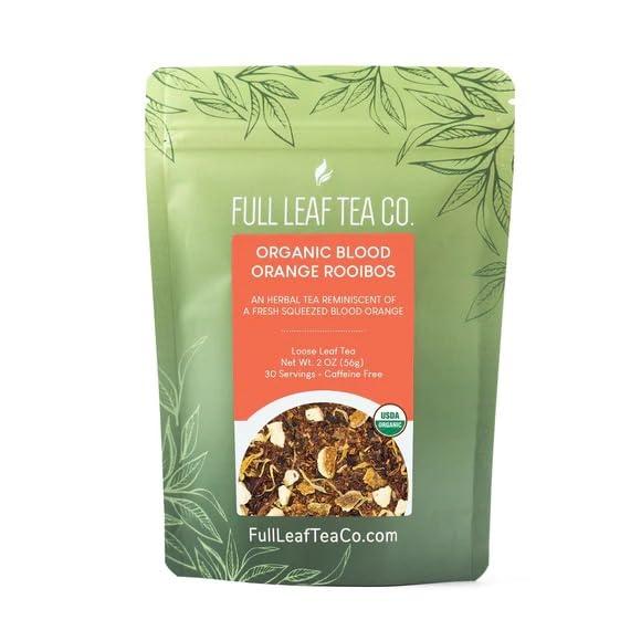 Full Leaf Tea Co. Organic Blood Orange Rooibos Loose Leaf Tea - 2oz Bag (Approx. 30 Servings) | Full Leaf Tea Co.