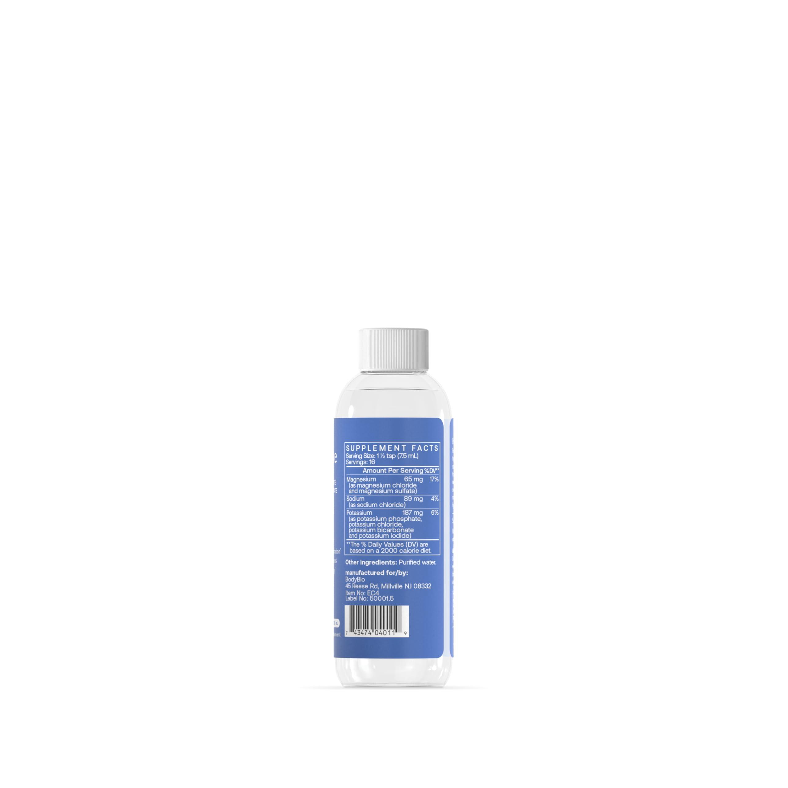 BodyBio BodyBio Electrolytes for Hydration - 4 oz Concentrate | No Sugar | No Calories | Keto Electrolytes | Dehydration Recovery w. Magnesium + Potassium + Sodium | Relieves Cramps | Elyte