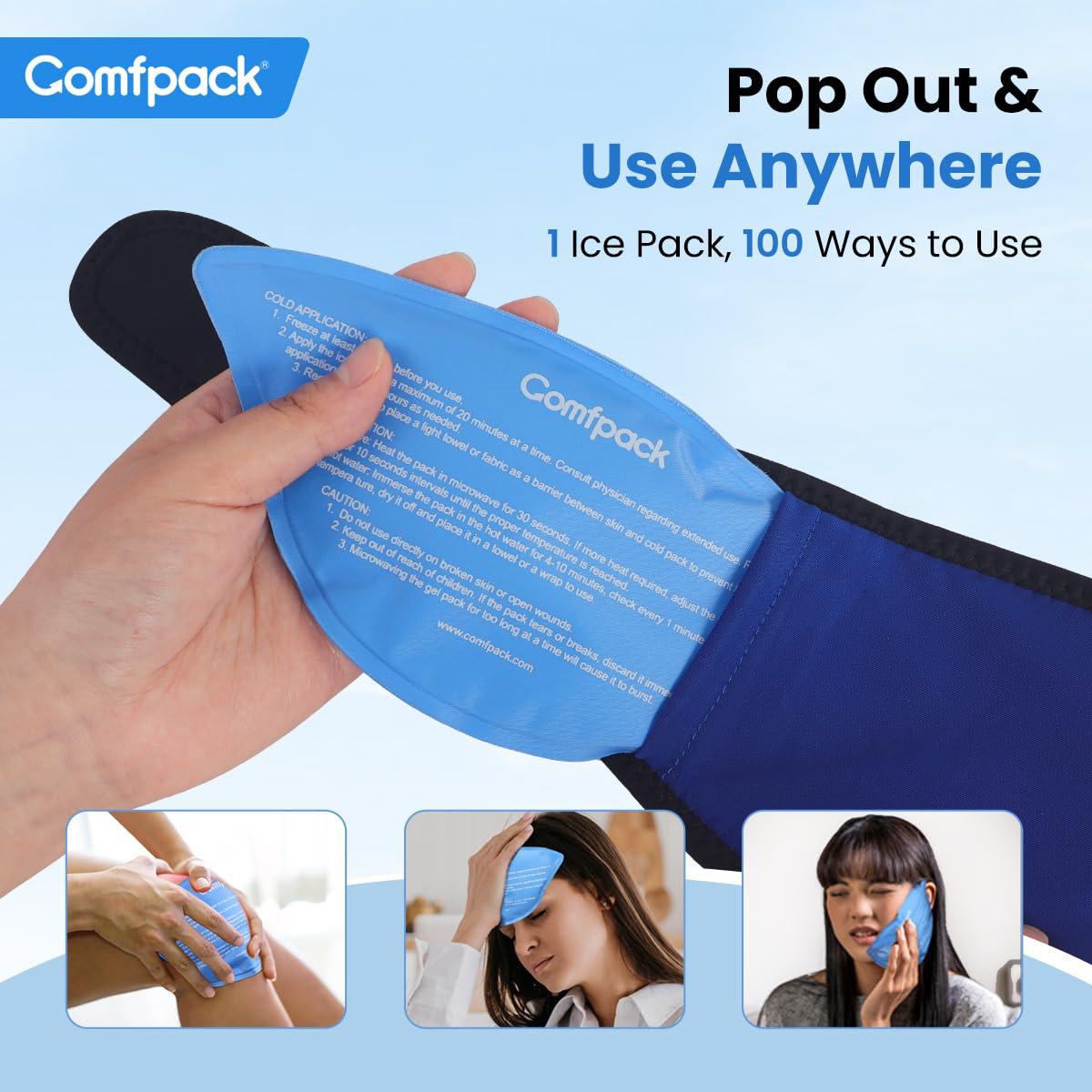 Comfpack Comfpack Wisdom Teeth Ice Pack Head Wrap, Large Face Ice Pack with 4 Reusable Hot Cold Gel Packs for TMJ Relief, Jaw Pain, Face Swelling, Oral Pain, Cosmetic Injection, Tonsillectomy