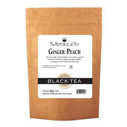 The Republic of Tea The Republic of Tea Ginger Peach Black Tea, 50 Tea Bag Refill, Premium Ingredients, Gourmet Longevity Tea