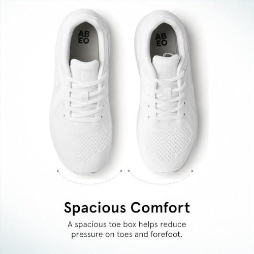ABEO ABEO MXV Shift Womens Metatarsal Footbed Walking Shoes | Ideal for Metatarsalgia | Ball of Foot Pain Relief | Removable Orthotic Metatarsal Pad Bright White 10 Medium
