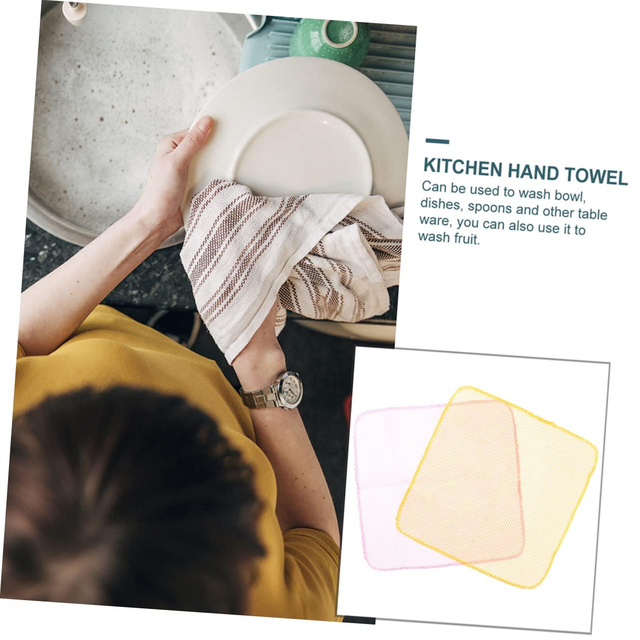 FOYTOKI FOYTOKI 6pcs Mesh Dishcloth Dish Towels Bulk Kitchen Cloth Netted Dish Cloths Crazy Drinking Straws Pet Towel Cleaning Rag Cleaning Scrubber Flexible Straw Dishwashing Polyester
