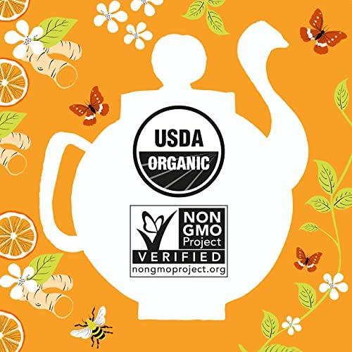 Clipper Natural, Fair & Delicious Clipper Tea, Orange & Turmeric, Organic Tea with Licorice Root, Orange Peel and Hibiscus, Plant Based Herbal Tea, Caffeine Free British Tea, 1 Pack, 20 Unbleached Tea Bags