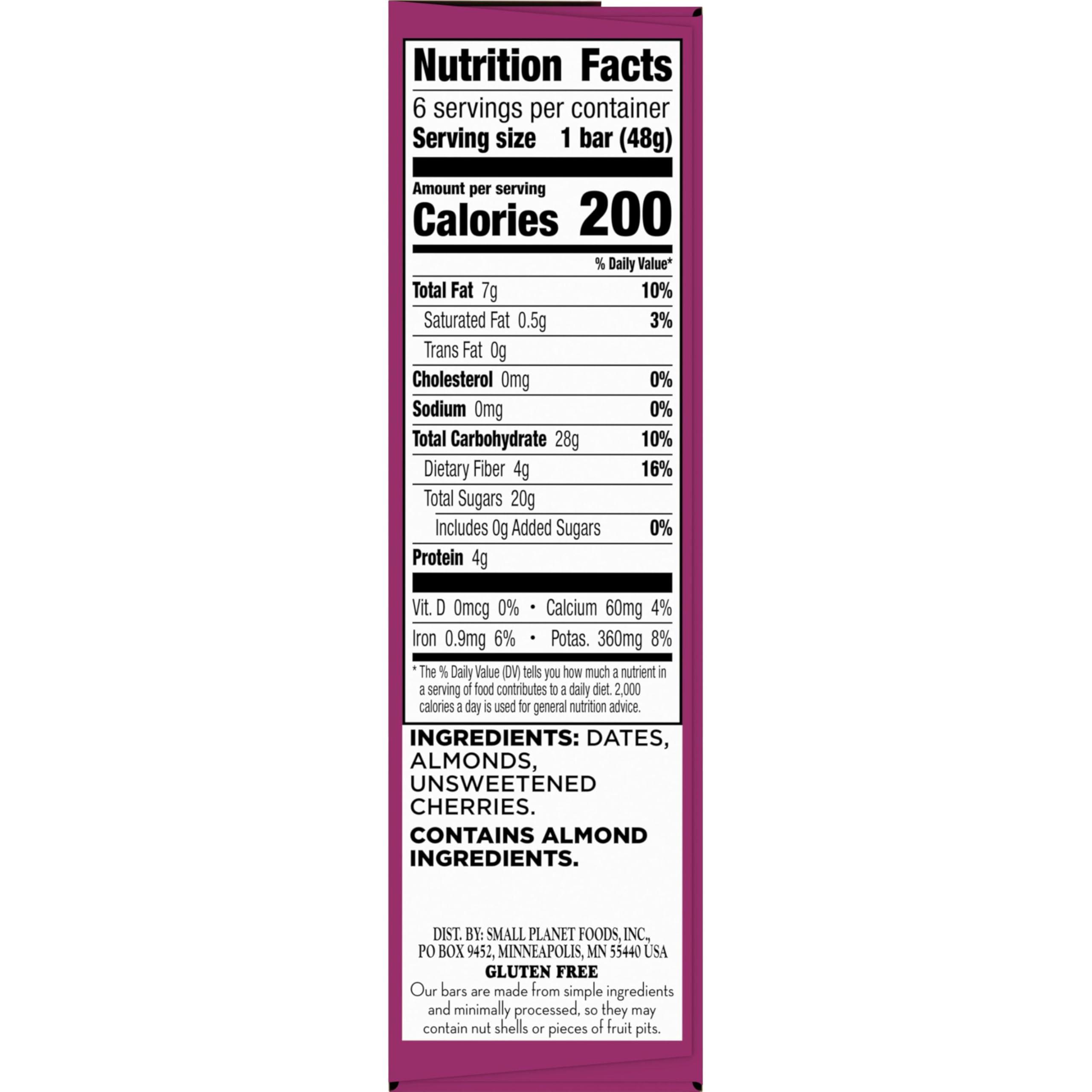 LÄRABAR Larabar Cherry Pie, Gluten Free Vegan Fruit & Nut Bars, 1.7 oz bars, 6 ct
