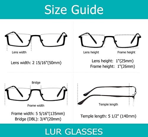 LUR LUR 3 Packs Half-rim Metal Reading Glasses + 4 Packs Classic Reading Glasses(Total 7 Pairs Readers +0.75)