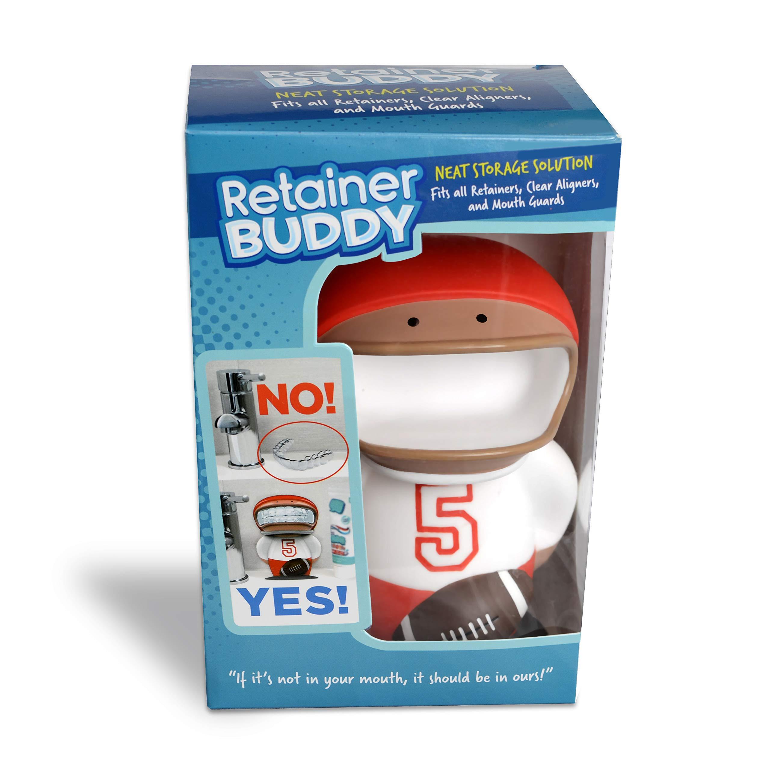 Lullubee Lullubee Retainer Buddy Football Player - Sanitary Storage for Retainers Clear Aligners and Mouth Guards