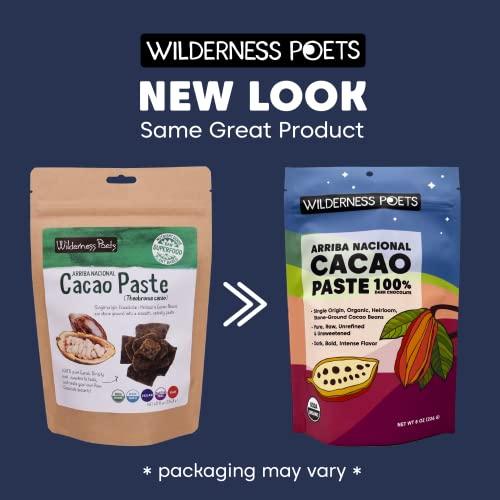 Wilderness Poets Wilderness Poets Organic Cacao Paste - Made from Stone Ground, Raw 100% Cacao Beans (8 Ounce - 227g)