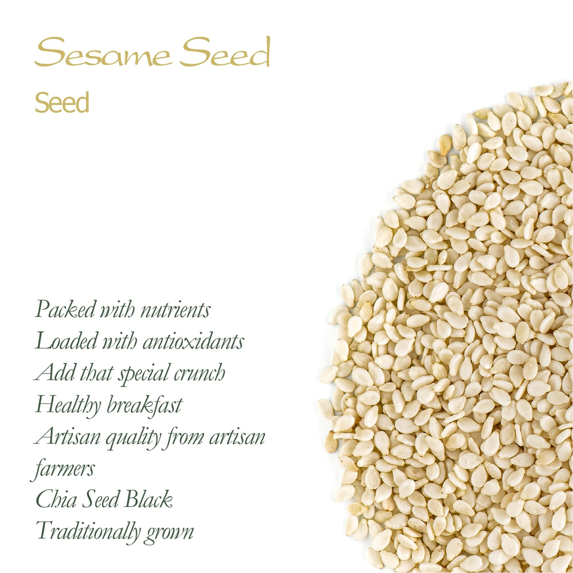 Valley of Tea Sesame Seed White Organic Quality - Raw and Shelless - Organic Sesame Seeds Raw Sesame Seeds Organic Sesam Sesame White Seeds White Sesame Seed Raw Sesame Seed Organic Raw Sesamese Seeds