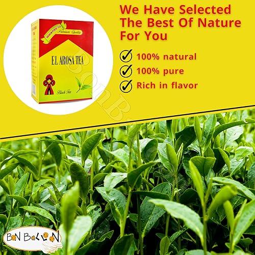 El Arosa AlArousa Kenyan Black Tea Kharaz Al Arousa El Arosa ElArosa Natural Broken Pekoe Daily Fresh Teas Cup (3.52 oz / 100 gm) Natural Traditional Arabian Strong Rich Pure
