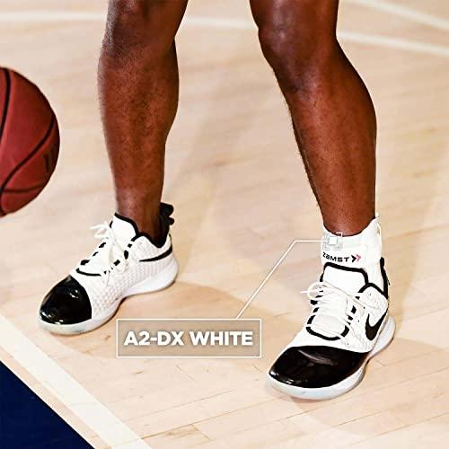 Zamst Zamst A2-DX Sports Ankle Brace with Protective Guards For High Ankle Sprains and Chronic Ankle Instability-for Basketball, Volleyball, Lacrosse, Football-White, Right Medium