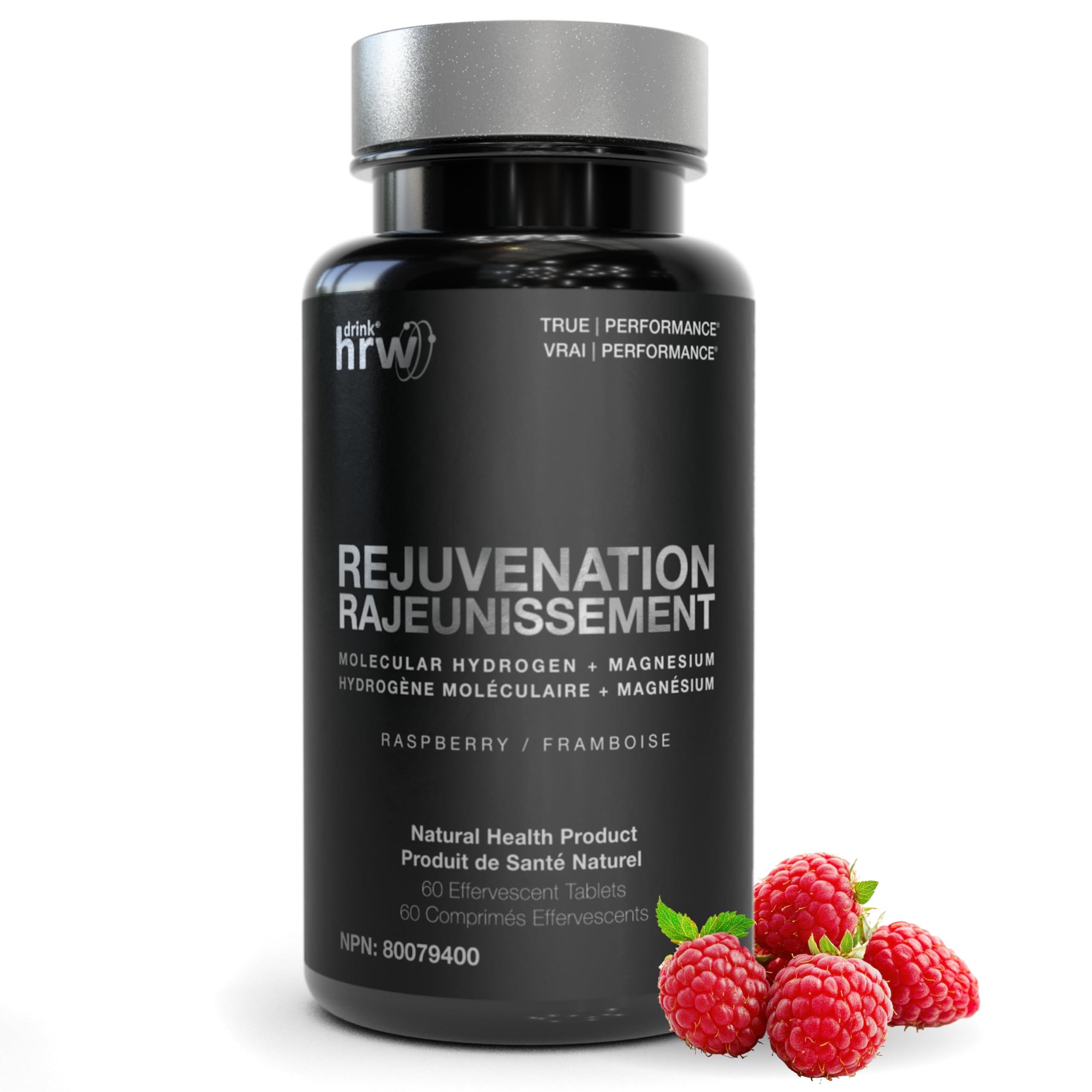 DRINK HRW Rejuvenation Sport Molecular Hydrogen Tablets: Highest Dose, and Concentration of Any Hydrogen Water Technology, Boost Energy, Improve Recovery, Support Mitochondrial Function, Raspberry