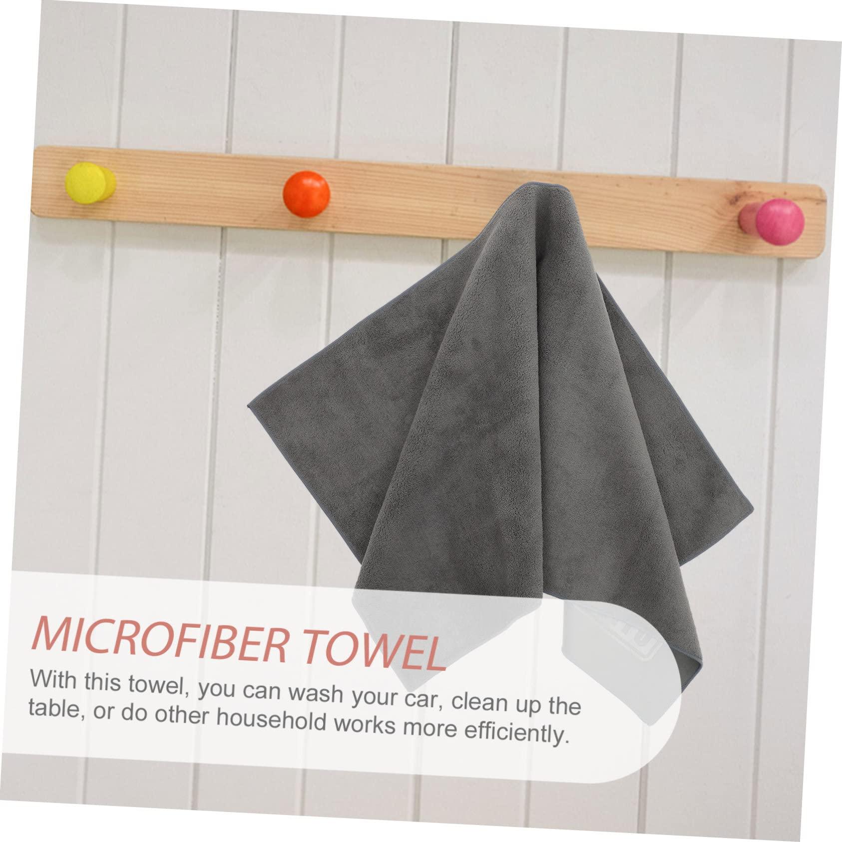 FRCOLOR FRCOLOR 2pcs Fiber Car Cloth Car Wash Towels Towel Cleaning Cloth Micro Fiber Towels Washcloth Car Drying Towel Auto Cleaning Towel Cleaning Towels for Car Grey