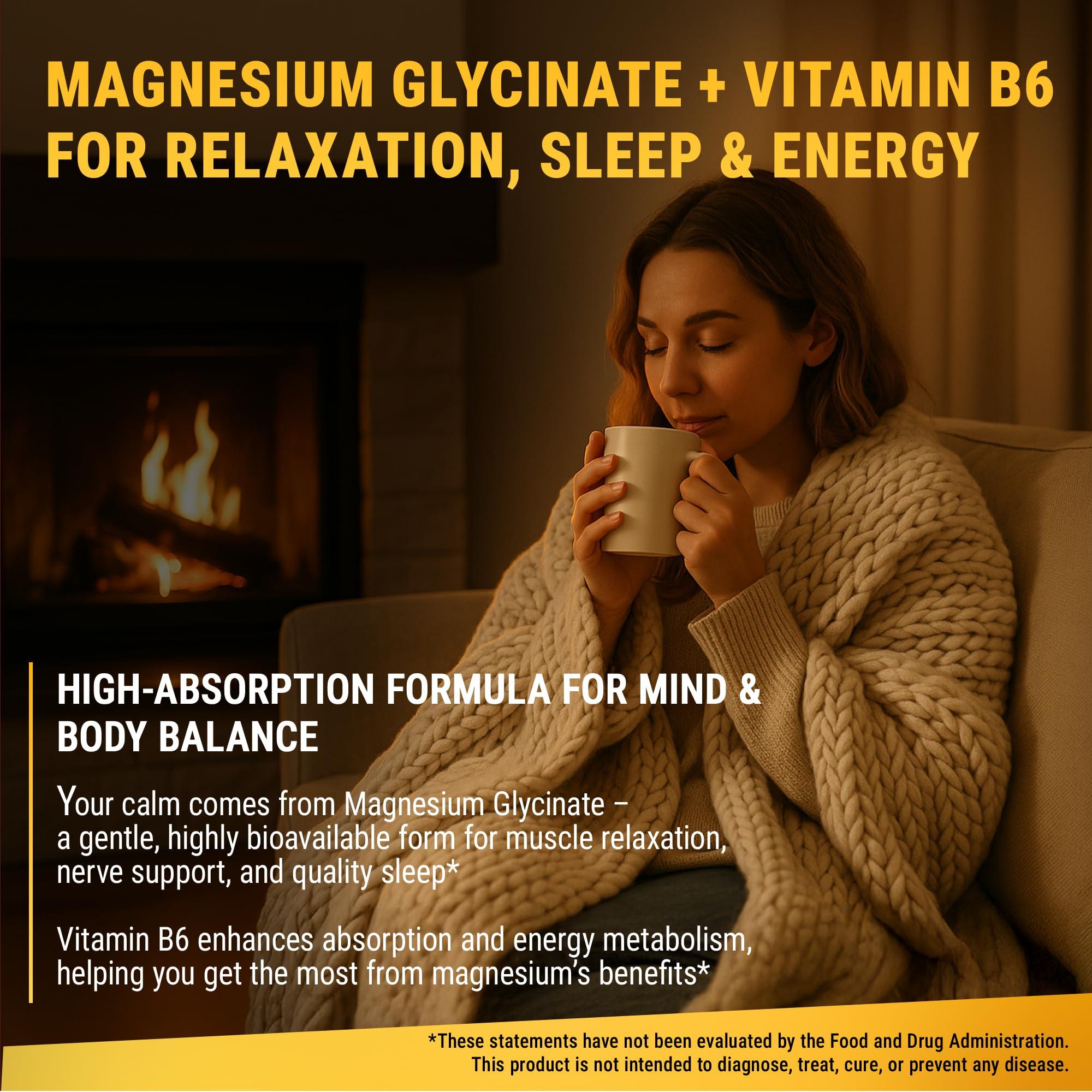 New Elements Magnesium Glycinate Gummies 500mg with Vitamin B6 100mg for Adults and Kids - High Absorption | Non-GMO | No Gluten | Stress Relief | Sleep & Relaxation | Muscle & Heart Support | Natural & Vegan