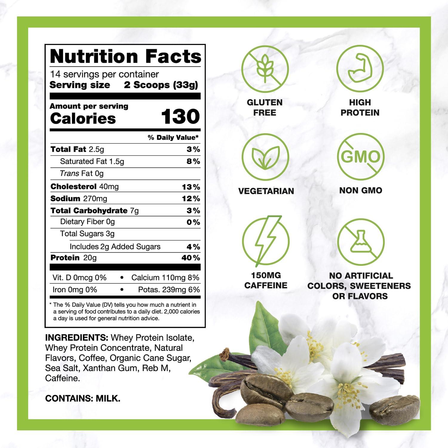 CHIKE Chike Natural Vanilla Latte High Protein Iced Coffee, 20 G Protein, 2 Shots Espresso, 3 G Sugar, Keto Friendly and Gluten Free, 14 Servings (16.3 Ounce)