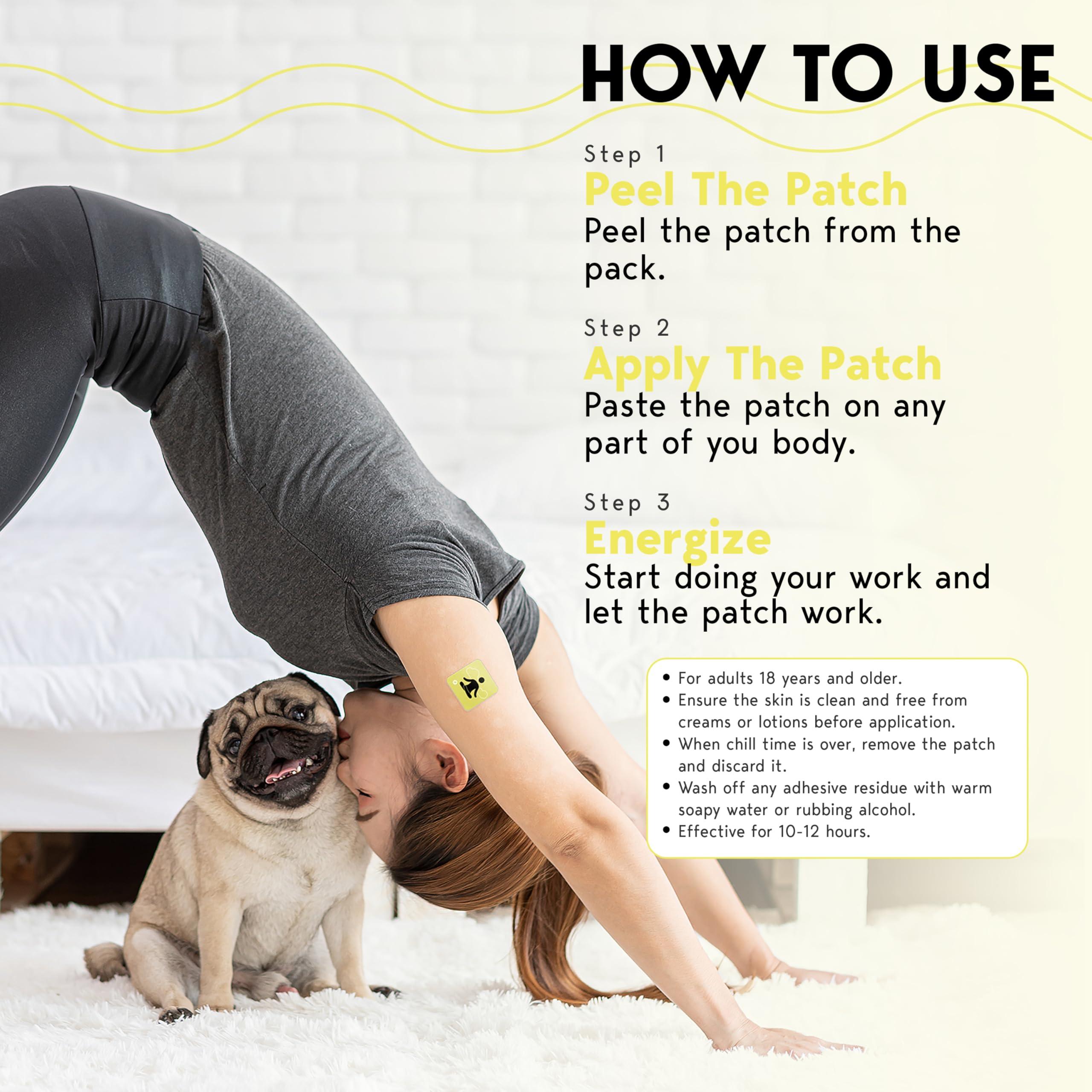 Klova Klova Energy Patches with Caffeine, Green Tea Extract, Peppermint Leaf Extract, Vitamin B3 and Vitamin B6 - for Enhanced Morning Wakefulness