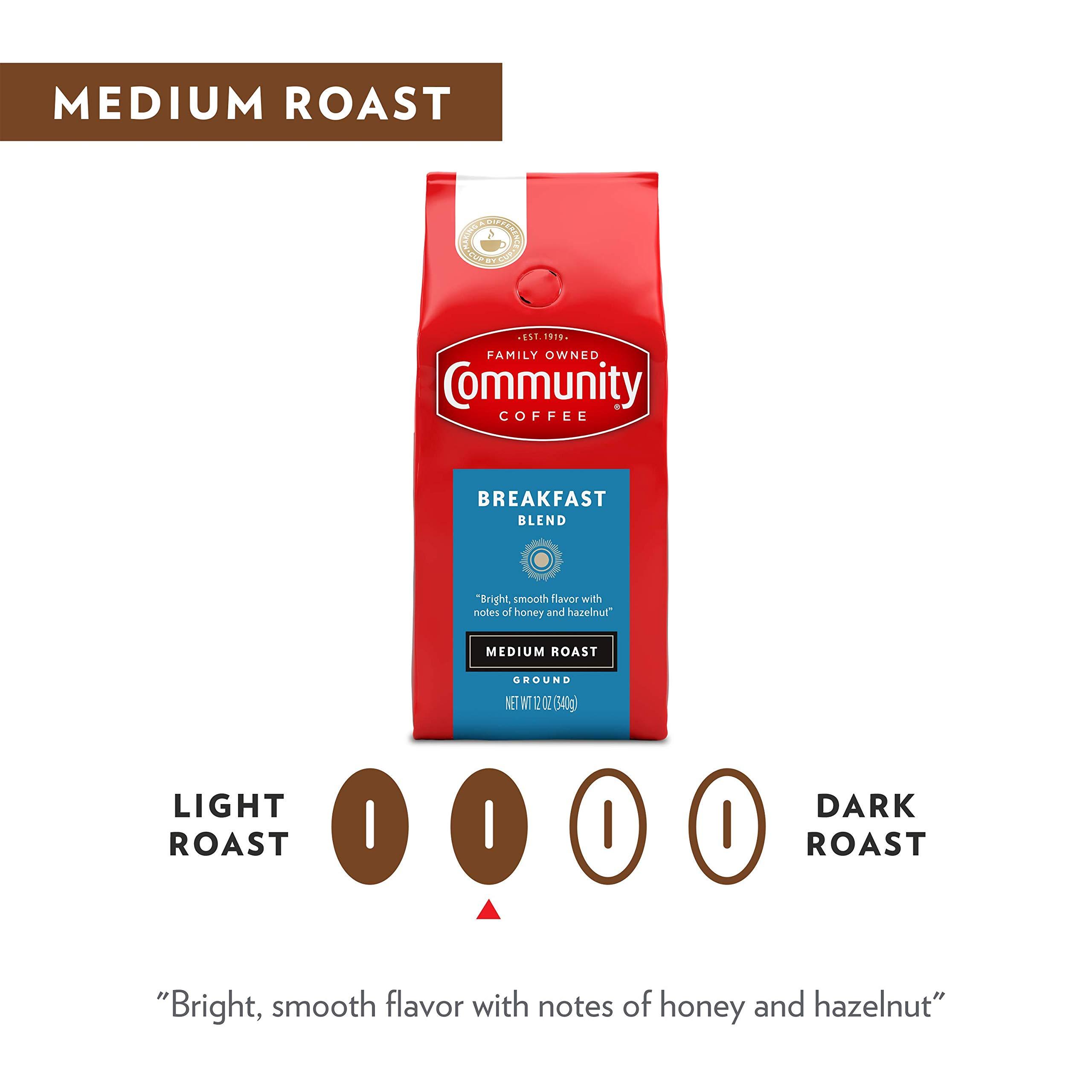 Community Coffee Community Coffee Breakfast Blend Medium Roast Coffee, Ground, 12 Ounce Bag (Pack of 3)