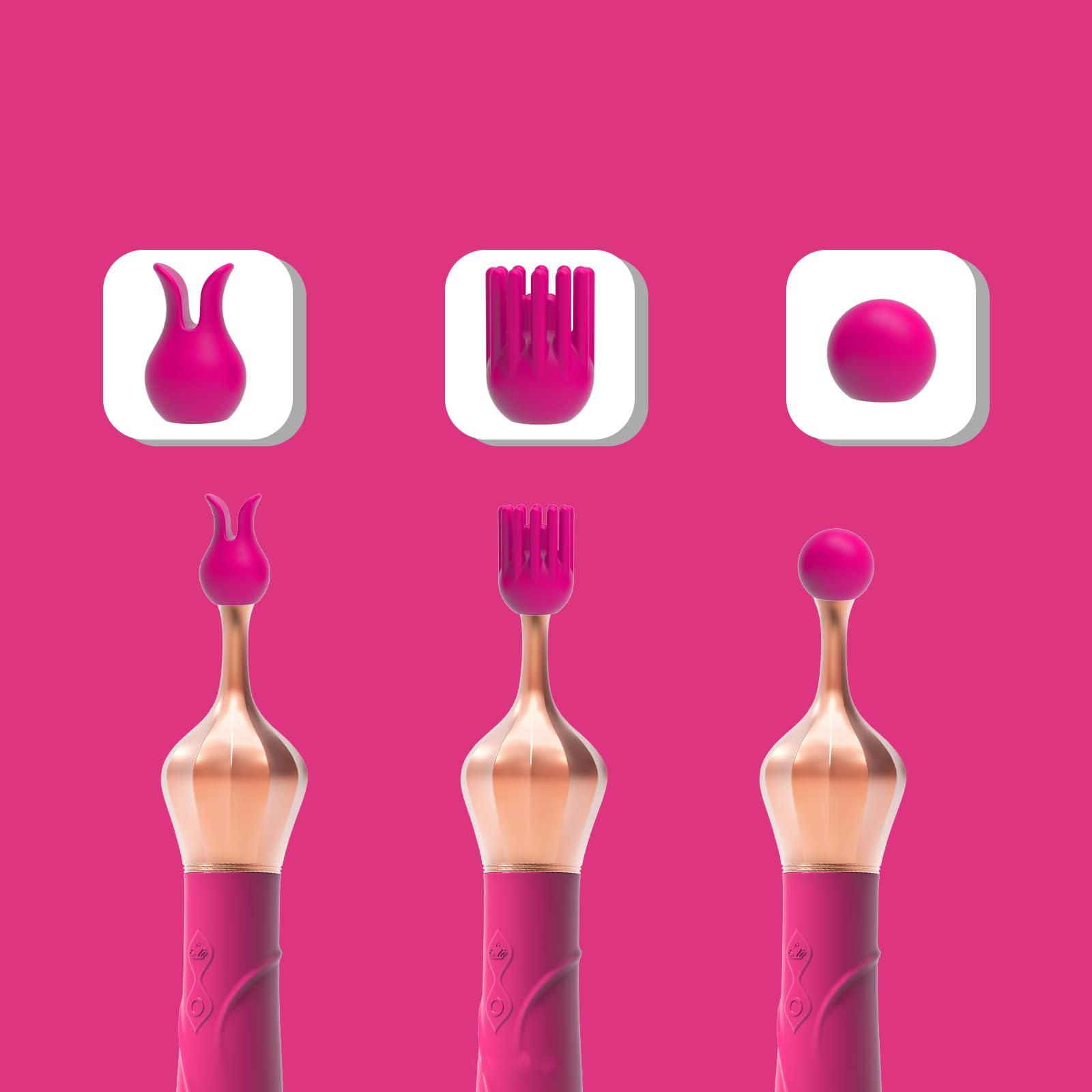 Bomiso 4 in 1 Foot Massager Vibraters Massager Quiet for Portable 10 Frequencies Mini Massager Waterproof Rechargeable Cable Couples Gift,Red