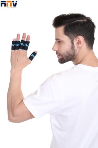 RNV RNV 10 PIECES BLACK COTTON ELASTIC STRETCHABLE FINGER COMPRESSION SLEEVE FOR COMFORT AND SUPPORT FOR FINGERS