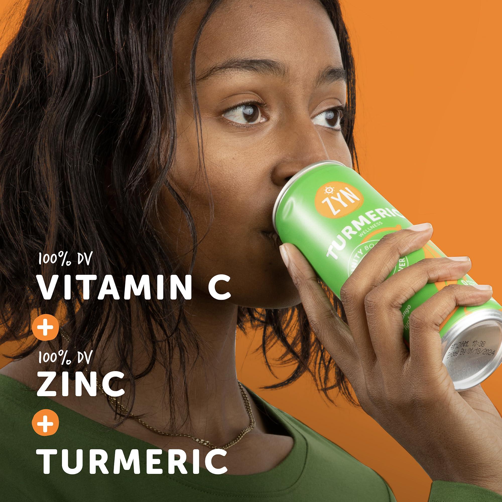 ZYN ZYN Turmeric Wellness Drink (24 Pack), Mango Lychee Flavored Turmeric Curcumin Drink with Black Pepper, No Added Sugar, Low Carb & Low Calorie Drink, Clean Alternative