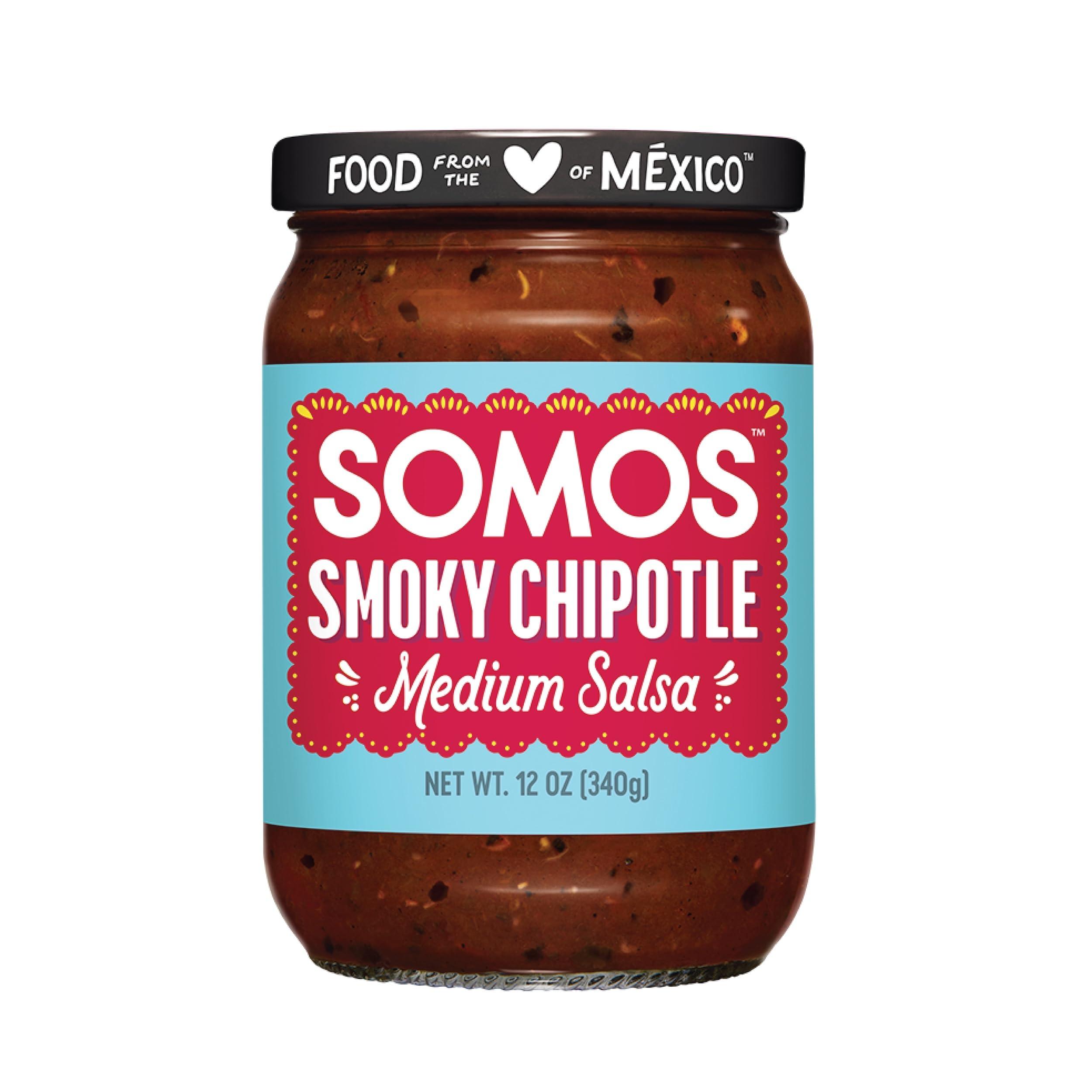 SOMOS SOMOS Cuatro Chiles Medium Salsa - Authentic Mexican Flavor & Trusted Quality Gluten Free, Non-GMO & Vegan - Perfect for Chip Dip, Tacos & Tostadas | 12 oz Jar (Pack of 6)