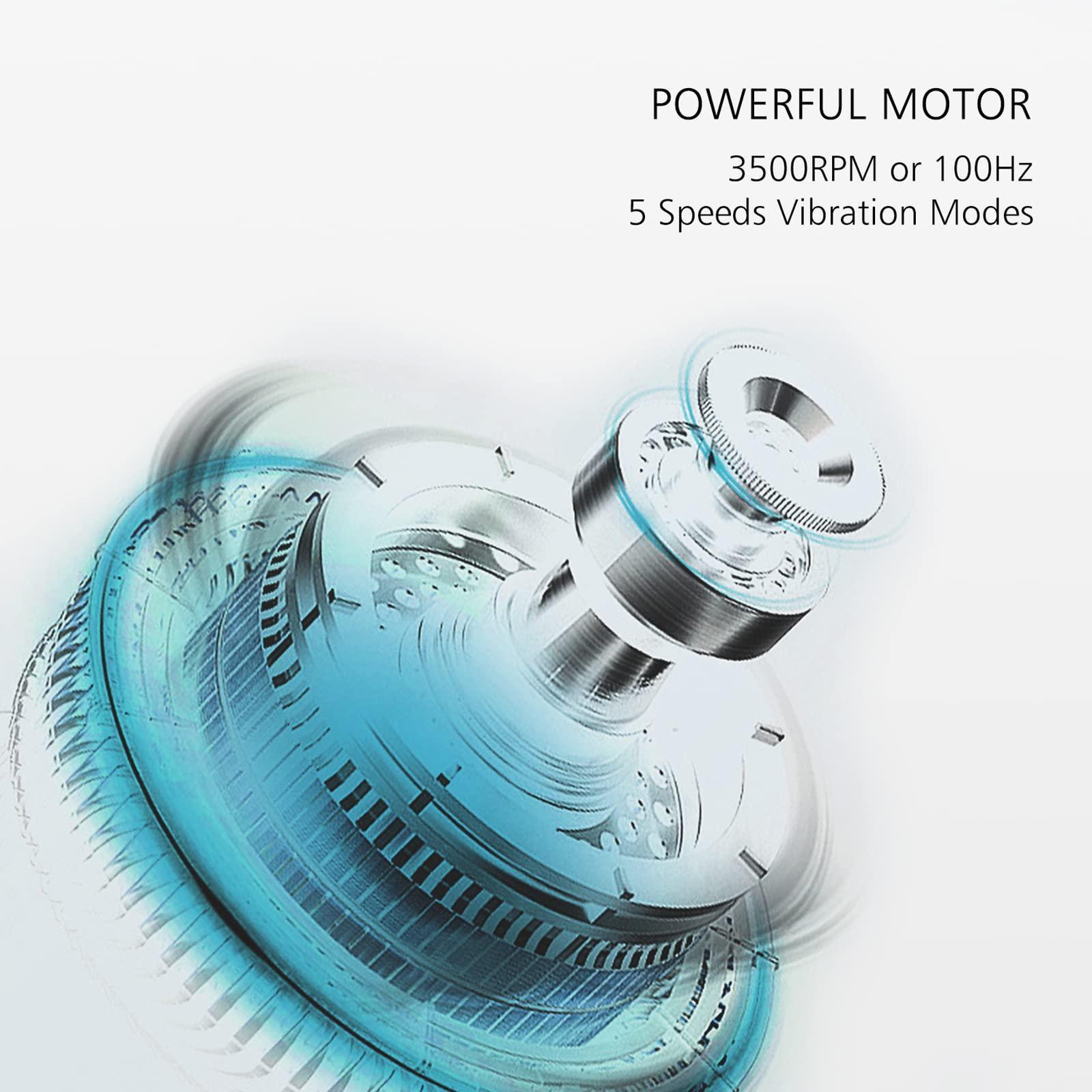 Maxgia Maxgia 2\" Mini Massage Ball, 5 Speeds Vibrating Massage Roller Ball for Palm, Hand, Foot, Leg, Neck, Back, Trigger Point Muscle Therapy Ball for Myofascial Release, Plantar Fasciitis Relief, Blue