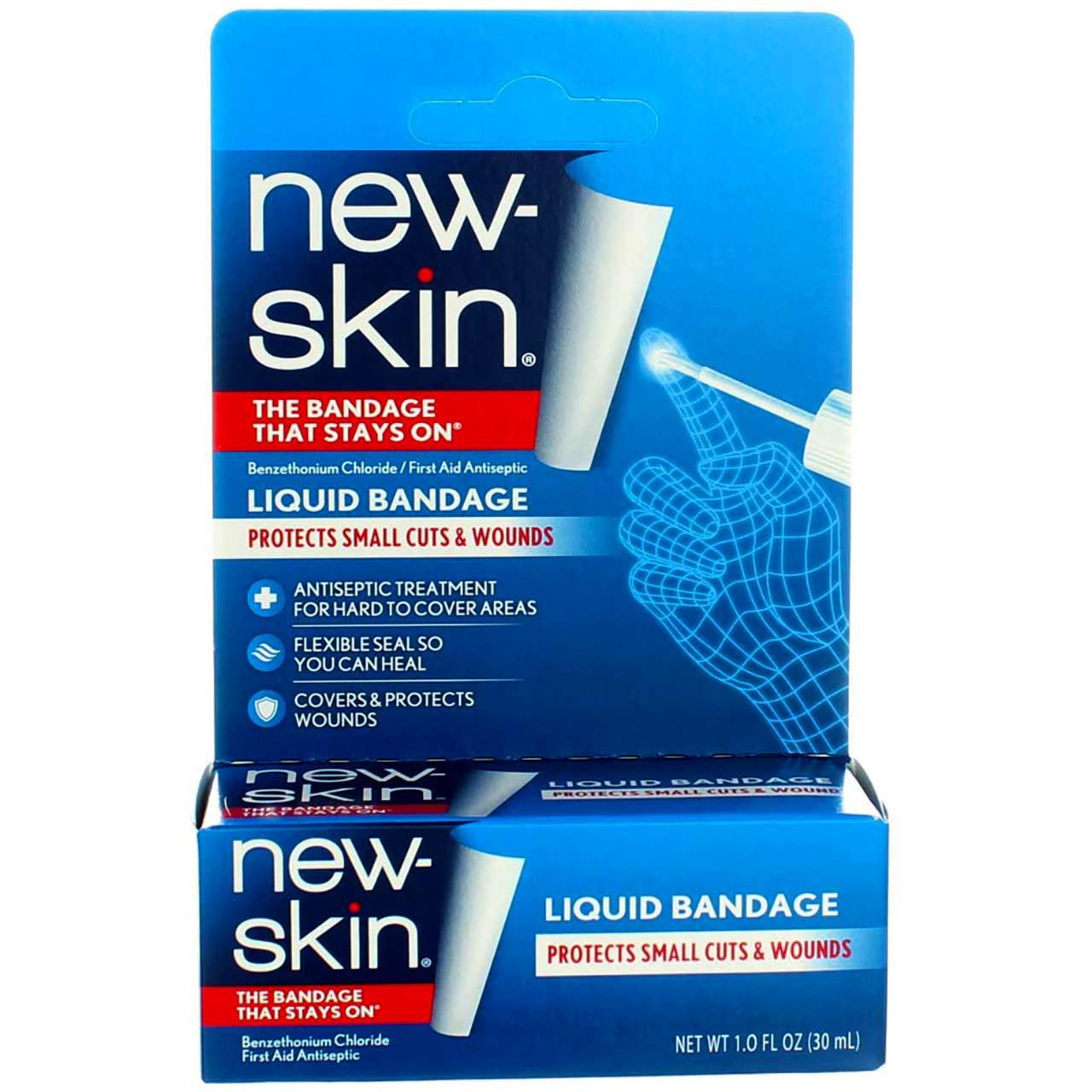 NEW-SKIN New-Skin Liquid Bandage, Waterproof Bandage for Scrapes and Minor Cuts, 1 fl oz (Pack of 5)