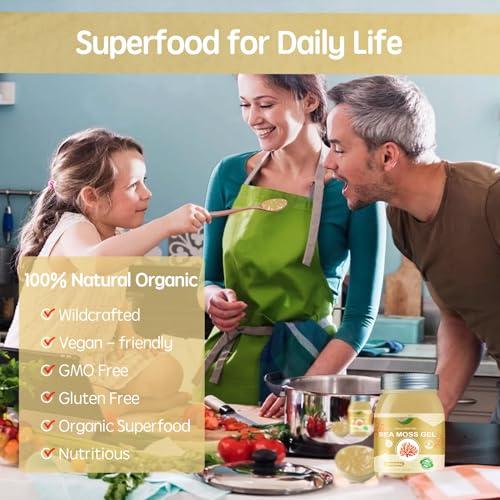 QANLOI Sea Moss Gel Organic Raw-Sea Moss Advanced Superfood-Organic Sea Moss Supplement-Gut Health-18.5OZ Natural Sea Moss GelOriginal