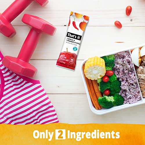 That's it. That's it. Apple+Mango+Chili 100% Natural Great Tasting Real Dried Fruit Bar, Vegan, Gluten Free, Paleo, Kosher, Non GMO, No Preservatives, No Added Sugar (12 Packs)