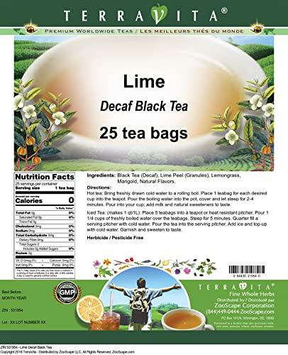 TerraVita Lime Decaf Black Tea (25 tea bags, ZIN: 531954) - 2 Pack