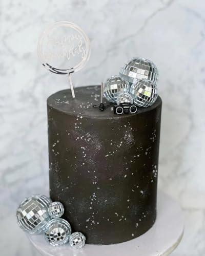 itianxi 26 PCS Disco Ball Cake Toppers Mini Disco Cowgirl Cupcake Toppers 1970s Disco Cakes Toppers Disco Party Decor Bachelorette Cake Topper for Disco Ball Party Decorations Birthday Cake Decorations
